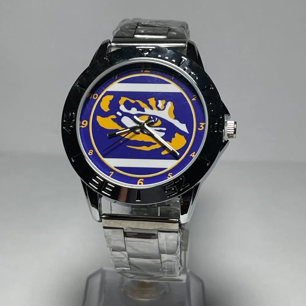 LSU Tigers NCAA Stainless Steel Men's Watch NEW!!